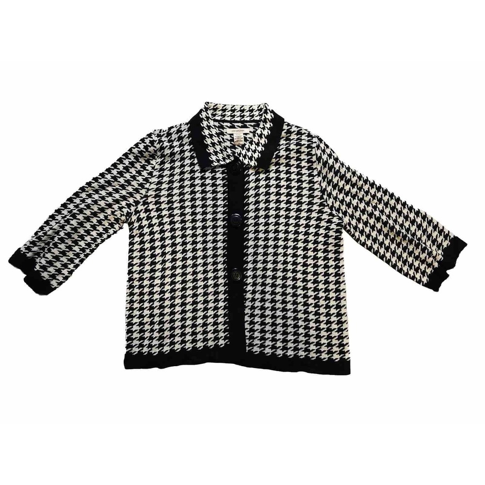 Covington Women's - Large - Wool Blend - Houndstooth - Cardigan Black & White